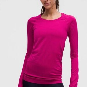 lululemon athletica Bright Pink Long Sleeve Tee